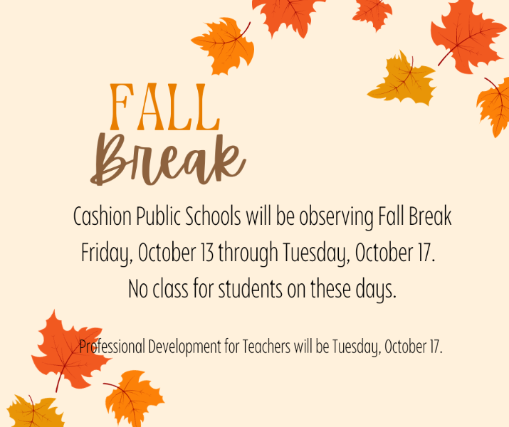 Cashion Public Schools Fall Break October 1317